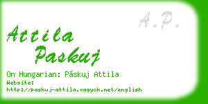 attila paskuj business card